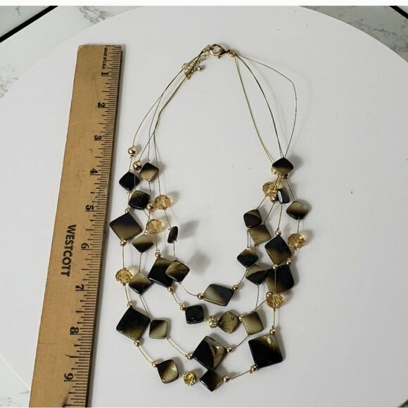 MULTI-STRAND Glass Beaded Wire Necklace - Picture 8 of 8